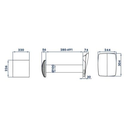 Mini rekuperatorius Ideal Clima Kers+ 25, 25 m3/h, Ø100 mm 4