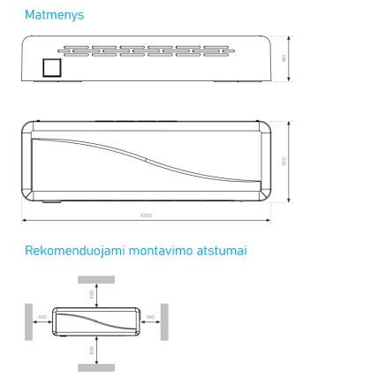 Sieninis dvisrautis mini rekuperatorius su entalpiniu šilumokaičiu Helty FlowUltra 4