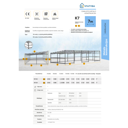 Vienšlaitė metalo konstrukcija 7x24 aukštis 5/4 1 Vienšlaitė metalo konstrukcija 7x24 aukštis 5/4 1